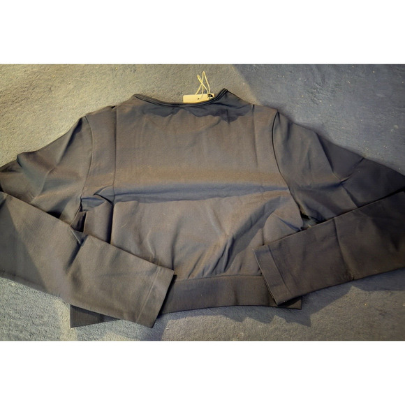 Women’s Everyday Seamless Long Sleeve Crop Top Navy Medium - Picture 2 of 5